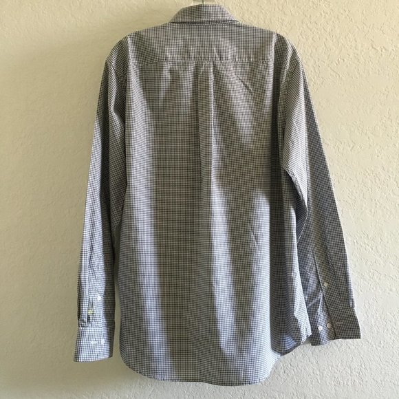 Uniqlo Mens Button Down Casual Shirt Checker Front Pocket Size M Grey - Picture 6 of 12